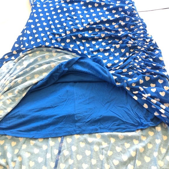 FREE PEOPLE
Lakeside Hearts Print Cutout Rushed Midi Dress In Blue Size XL - Picture 14 of 14